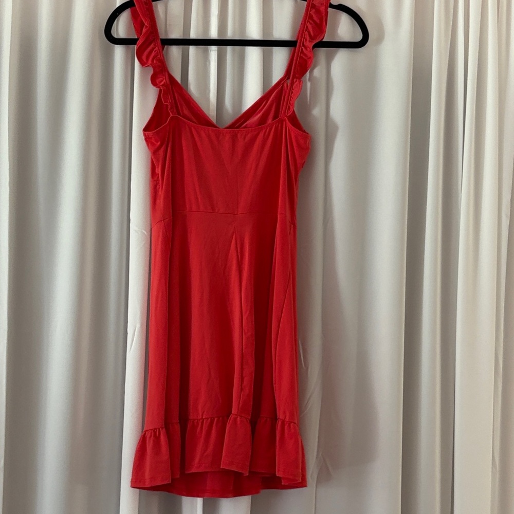 Red Sleeveless Ruffle Dress - Picture 2 of 2
